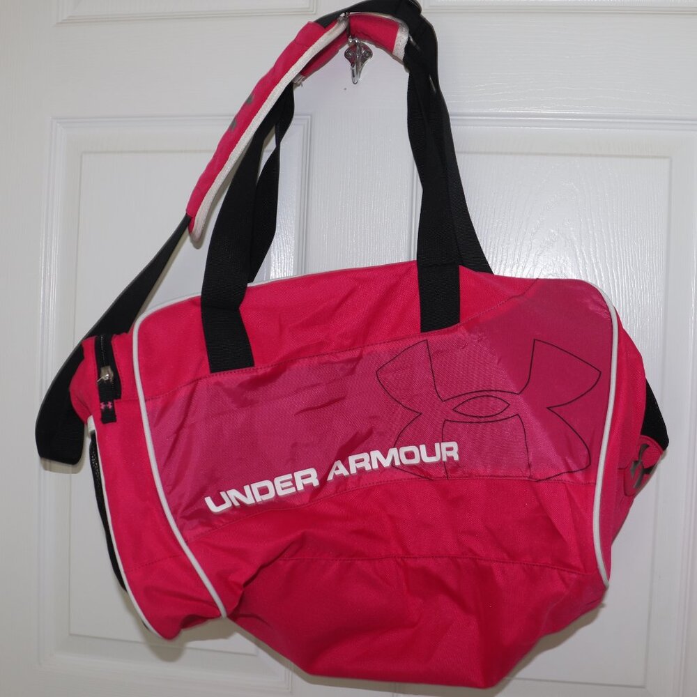 Under Armour Duffle Bag Pink Protect This House Gym Bag Travel Tote. Doesn't loo